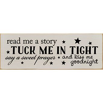 Nursery Bedtime Prayer Quote Wood Sign 3.5x10 in Shelf or Wall Decor