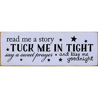 Nursery Bedtime Prayer Quote Wood Sign 3.5x10 in Shelf or Wall Decor