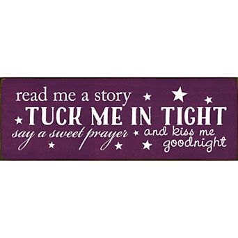 Nursery Bedtime Prayer Quote Wood Sign 3.5x10 in Shelf or Wall Decor