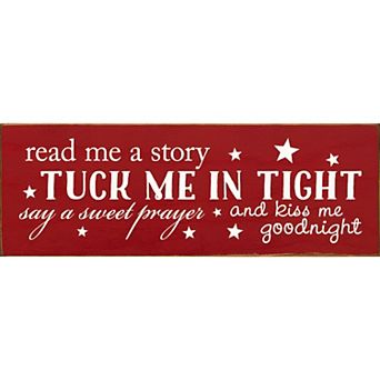 Nursery Bedtime Prayer Quote Wood Sign 3.5x10 in Shelf or Wall Decor