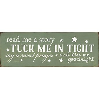 Nursery Bedtime Prayer Quote Wood Sign 3.5x10 in Shelf or Wall Decor