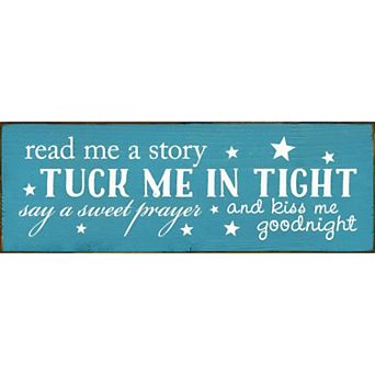 Nursery Bedtime Prayer Quote Wood Sign 3.5x10 in Shelf or Wall Decor