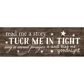 Nursery Bedtime Prayer Quote Wood Sign 3.5x10 in Shelf or Wall Decor