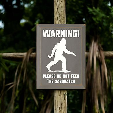 Sasquatch Warning Wood Wall Sign Rustic Cabin Wall Decor