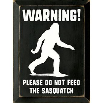 Sasquatch Warning Wood Wall Sign Rustic Cabin Wall Decor