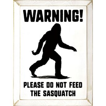 Sasquatch Warning Wood Wall Sign Rustic Cabin Wall Decor