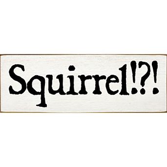 Farmhouse Wood Sign Squirrel Quote Small Wall or Shelf Home Decor