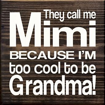 Mimi Gift Wood Sign Square Rustic Farmhouse Wall or Desk Decor