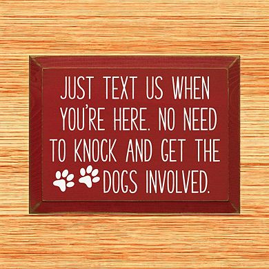 Entryway Wood Wall Sign 9x12 No Knocking Dog Quote Décor