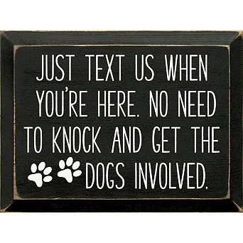 Entryway Wood Wall Sign 9x12 No Knocking Dog Quote Décor