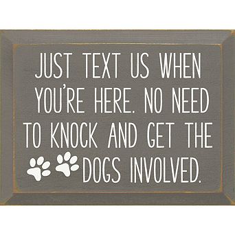 Entryway Wood Wall Sign 9x12 No Knocking Dog Quote Décor