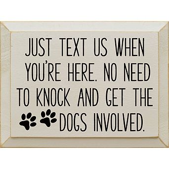 Entryway Wood Wall Sign 9x12 No Knocking Dog Quote Décor
