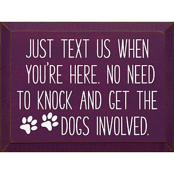 Entryway Wood Wall Sign 9x12 No Knocking Dog Quote Décor
