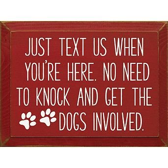 Entryway Wood Wall Sign 9x12 No Knocking Dog Quote Décor