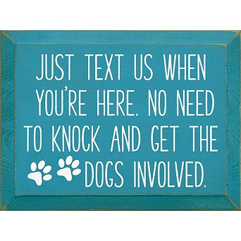 Entryway Wood Wall Sign 9x12 No Knocking Dog Quote Décor