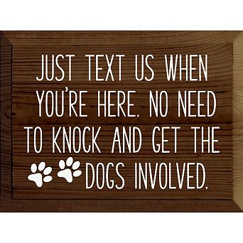 Entryway Wood Wall Sign 9x12 No Knocking Dog Quote Décor