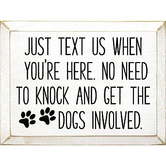 Entryway Wood Wall Sign 9x12 No Knocking Dog Quote Décor