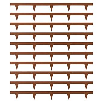 Rust Steel Garden Edging Set 10 Panels Flexible Weathering Steel Border for Flower Beds and Lawns