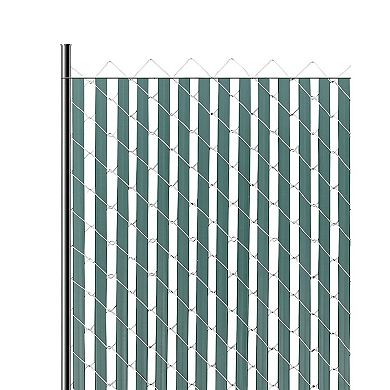 Green Privacy Slats for 4’ Chain Link Fences Double-Wall Panels with Bottom Locking Channels