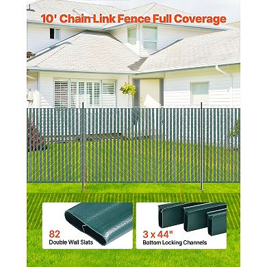 Green Privacy Slats for 4’ Chain Link Fences Double-Wall Panels with Bottom Locking Channels