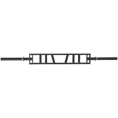 Multi-Grip Swiss Bar for Bench Press, Rows, and Curls, 550 lb Capacity Home Gym Bar - Black