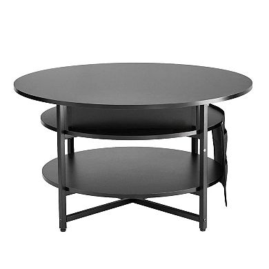 Coffee Table with Adjustable Top, Hidden Storage, and Side Organizers