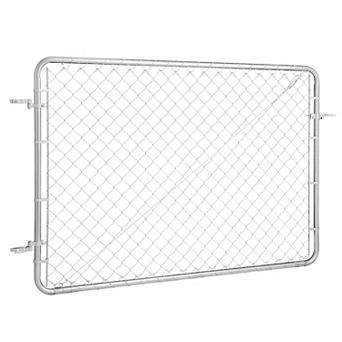 Outdoor Chain Link Fence Gate Galvanized Metal Adjustable Fit for Yards and Garden Entrances