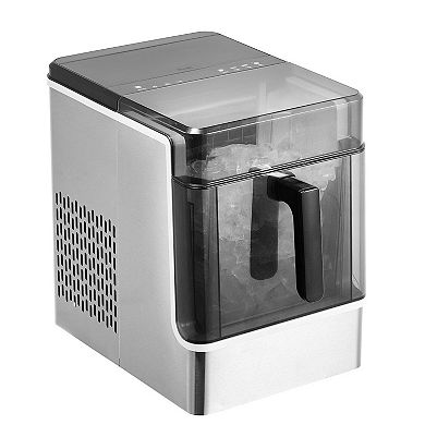 Stainless Steel Countertop Ice Maker with 3.6L Storage and Self-Cleaning Mode for Home or Office