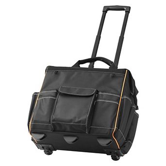 Heavy-Duty Rolling Tool Bag 18.1 x 10.6 x 16.9 in 110 lb Capacity with 4-Inch Tank Wheels - Black
