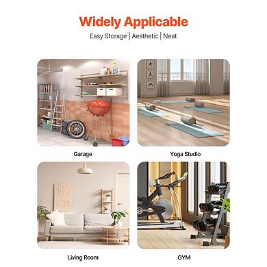 Vertical Home Gym Storage Rack with Wheels for Workout Equipment and Accessories - Black