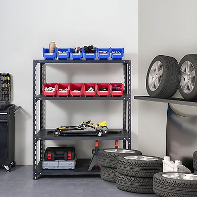 Stackable Storage Bins 12-Pack Red and Blue for Small Items Craft Supplies and Office Organization