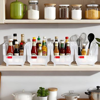 Modular Storage Bins 8-Pack for Desk Garage Kitchen or Office Organization