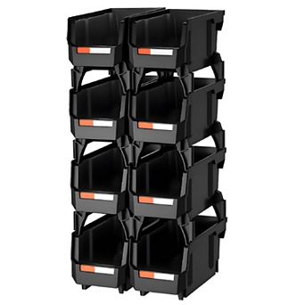 Modular Storage Bins 8-Pack for Desk Garage Kitchen or Office Organization