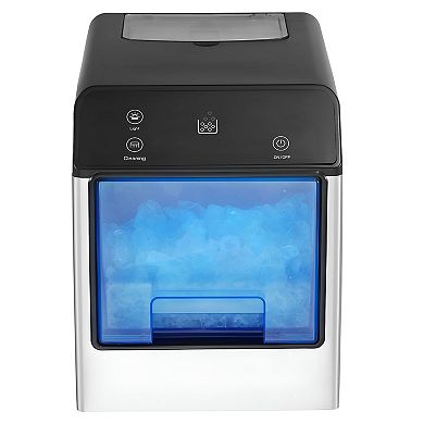 Stainless Steel Countertop Ice Maker with Chewable Nugget Ice and 3 lb Storage - Silver