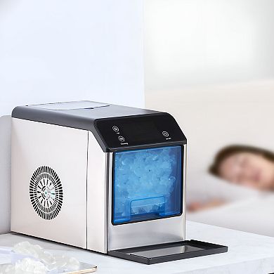 Stainless Steel Countertop Ice Maker with Chewable Nugget Ice and 3 lb Storage - Silver
