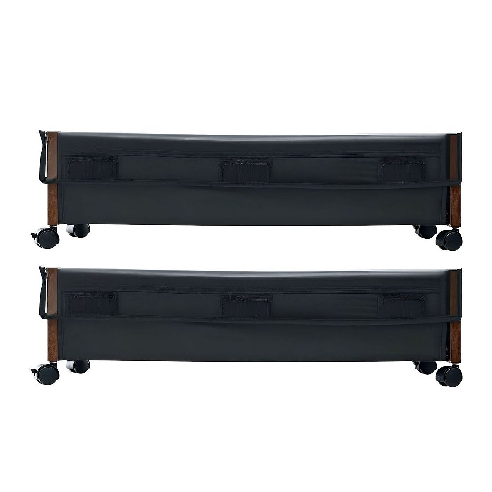 Under Bed Rolling Storage 2-Pack Clear Top Panel Stackable Units for ...