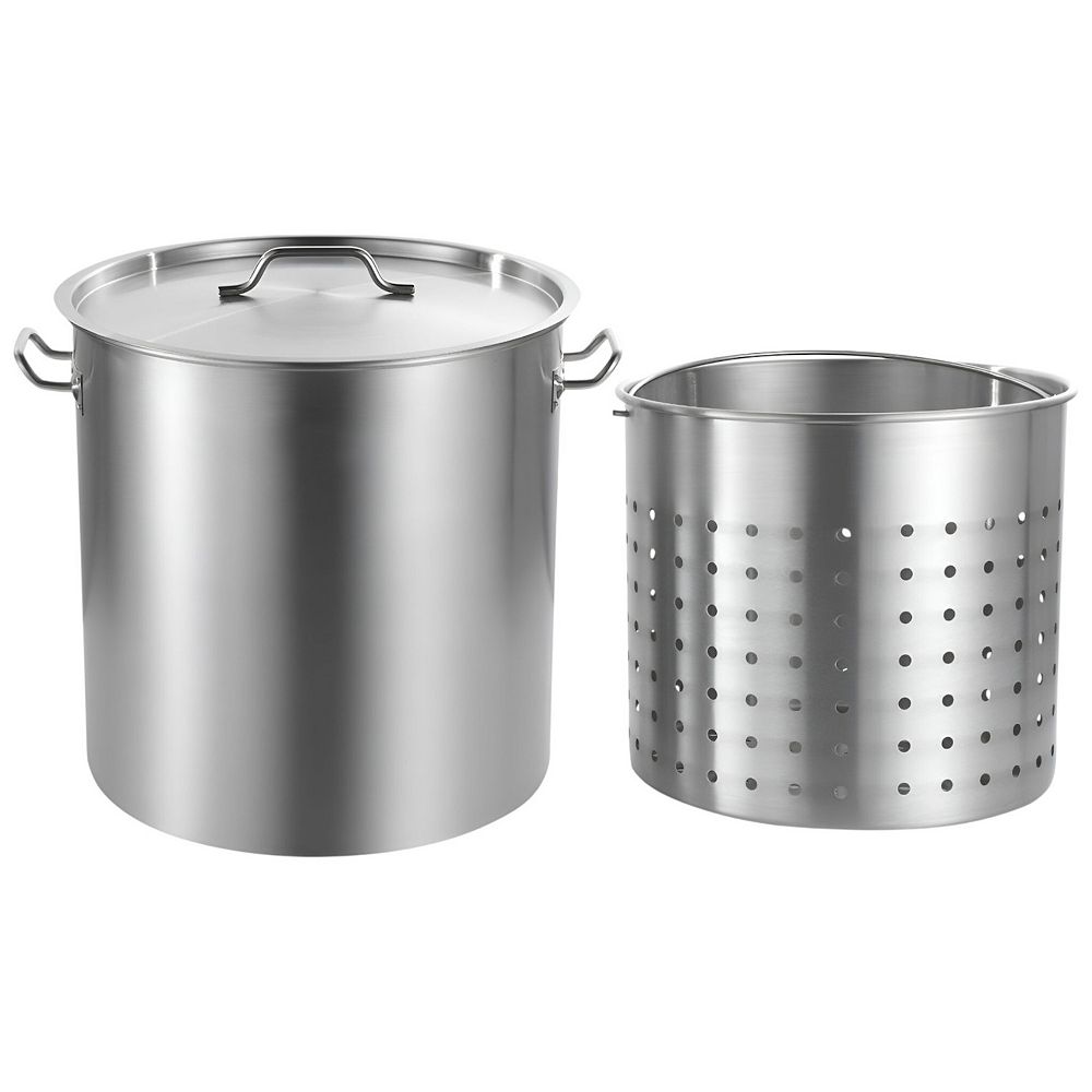 Large Capacity 84 Quart Stainless Steel Pot with Basket for Seafood ...