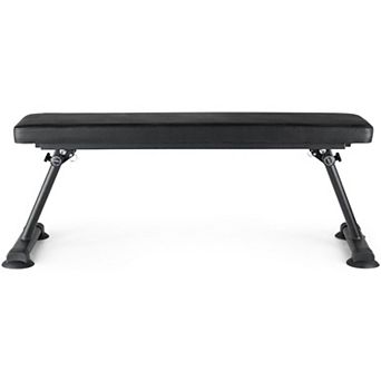 Foldable Flat Weight Bench for Home Gym No Assembly Workout Bench for Strength Training Black