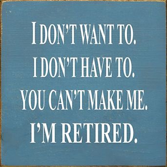 Retirement Gift Wood Sign Square Rustic Farmhouse Shelf or Wall Decor