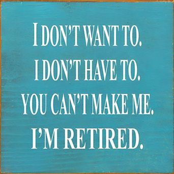 Retirement Gift Wood Sign Square Rustic Farmhouse Shelf or Wall Decor