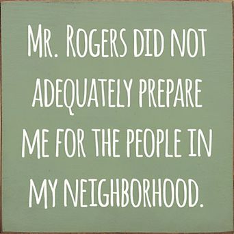 Neighborhood Quote Wood Wall Sign 7 x 7 Home Entryway Decor