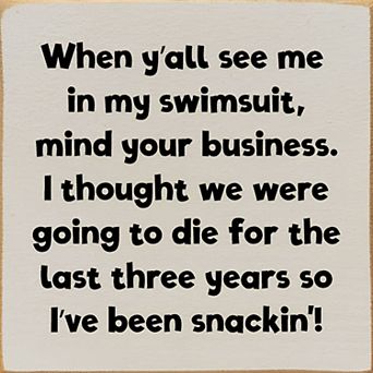 Swimsuit Quote Wood Sign Square Rustic Summer Home Decor