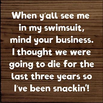 Swimsuit Quote Wood Sign Square Rustic Summer Home Decor