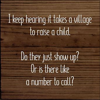 Parenting Humor Quote Wood Sign 7x7 Inch Wall or Desk Decor for Home Spaces