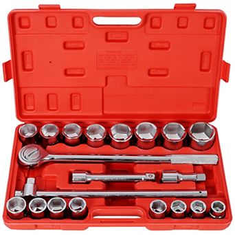 ELEMENT ACE Comprehensive 21 pc Heavy-Duty Socket Set with Ratchet and Extensions