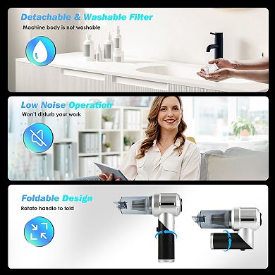 Cordless 20000PA Vacuum Cleaner with Air Duster & Brushless Motor