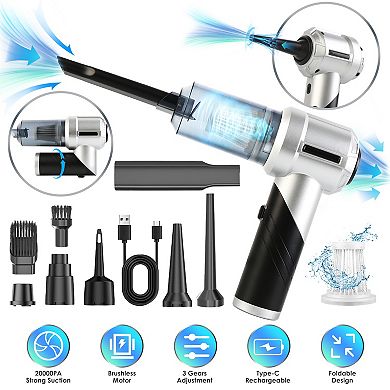 Cordless 20000PA Vacuum Cleaner with Air Duster & Brushless Motor
