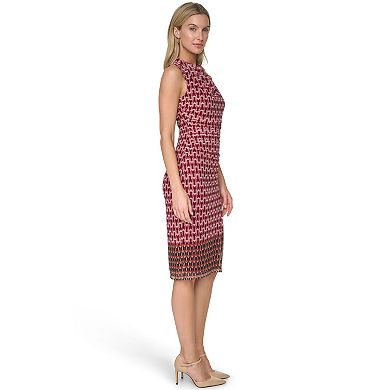 Women's Andrew Marc Sleeveless Mesh Side Ruched Dress