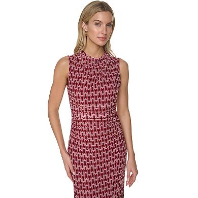 Women's Andrew Marc Sleeveless Mesh Side Ruched Dress