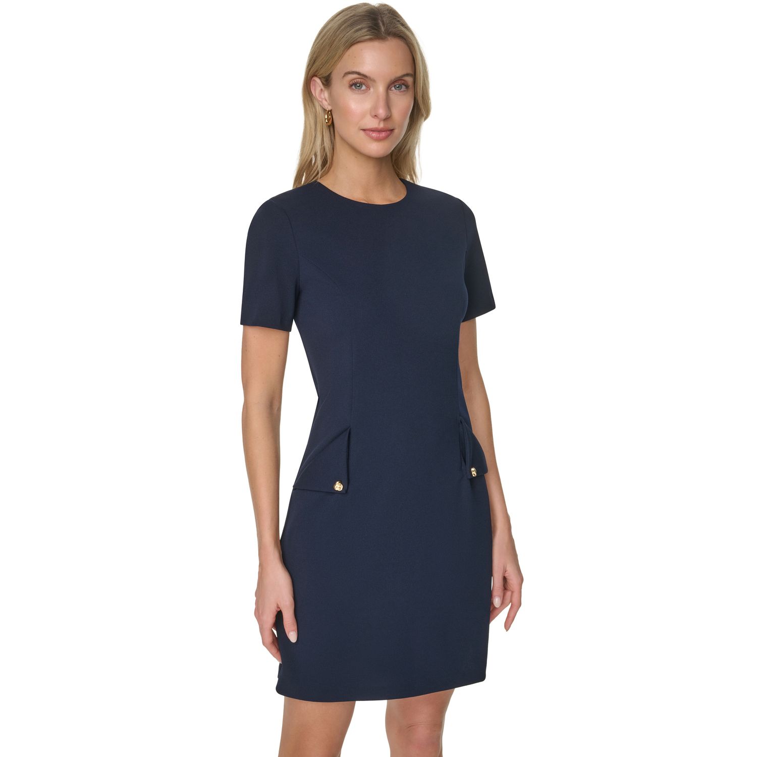 Женские платья Andrew Marc 2-Pocket Crepe Shift Dress